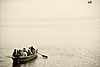 Converging Boats Photo: Two evening boat tours are traveling toward each other on the Ganges, one at rate X and the other at 3X.  At what distance will they collide.  (Show your work for partial credit.)