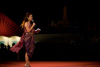 Windswept Photo: A Thai M.C. introduces the following performance during the festival of Songkran.  The event takes place on the Royal Grounds.  A tower of the National Palace is faintly visible in the background.