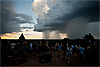 Monsoon Rains (Angkor Wat Temples Part III) Photo: From atop Bahkseng temple at the Angkor Wat complex, flash showers are visible dumping out of heavy clouds.