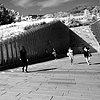 Underground Lair Photo: Lady in red on the campus of Ewha Womans University (이화여자대학교).  I believe something got lost in the translation or you can attribute it to the lack of plural words in the Korean language however, don't blame me.  I didn't misspell "Womans."  Now back to the image:  I couldn't decide between the faux infrared or color post-processed image.  I'm leaning towards the faux infrared.  Et tu, Brute?  Comment area below if you wanna help me with your opinion.