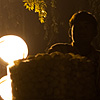 Snack Salesmen Photo: The pani puri snack vendor strikes a glamorous pose near the spotlights of India Gate, a famous Delhi landmark.