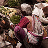 Seller's Market Photo: A vegetable market and local mosque in the bazaar.