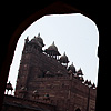 Capacious Courtyard Photo: Jama Masjid's courtyard seen from an arched walkway.