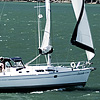 By The Bay Photo: A sailboat in the choppy waters of Marin County.