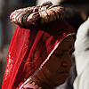 Market Angels Photo: Halo-adorned Rajasthani women shop for vegetables at the main market.