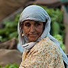 Chromosomally Deficient Photo: A lone female vegetable shopper browses the boats' selections at the floating vegetable market.