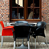 Warm Within Photo: An older gentleman enjoys tea inside a heated cafe.