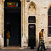 Freedom Fries Photo: Satisfied customers exit the Friet (fries) Museum. Yes.  A french fry museum.