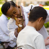 Downtown Digger Photo: A street earwax-removal technician carefully extracts the contents of a patient's ear.