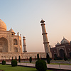 Juxtaposed Jawab Photo: An empty Taj Mahal and its neighboring building, the Jawab, at sunrise.  (From the archives, due to time restraints.)