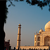 Foliage Framing Photo: The Taj Mahal at sunset is framed by a tree and bushes.  (From the archives due to time restraints.)