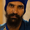 Blanketed Blue Photo: Well-dressed Sikh officer at the Paonta Sahib Gurduwara.