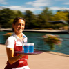 Hauling Ham Photo: A speedy waitress hams it up for the camera at the monthly Waiter's Run in Annecy.