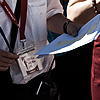 Waiter's Run Wait Photo: Judges tally scores at the finish line of the Waiter's Run in Annecy, France.