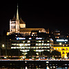 Purloined Plastic Photo: Downtown Geneva and St. Pierre's Cathedral in old town reflected on Lake Geneva.