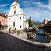 Annecy Admiration Photo: A user-controlled panorama of the Palais de l'isle bridge in Annecy.