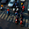 Silom Road Bangkok Photo: Model train set post-processed image of traffic on Silom Road, a major thoroughfare of Bangkok.