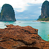 Railay Cliff & Beach Photo: The cliff-jump area overlooking Phranang beach in Railay.