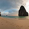 Phranang Beach Railay (panorama) Photo: User-controlled panorama of beautiful Phranang beach in Railay.