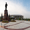 Rama VIII Bridge Park (Panorama) Photo: A user-controlled panorama of the park at the Rama VIII bridge which spans the Chao Phraya river in Bangkok, nearby Kao San Road.