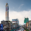 Baiyoke Tower & Traffic Photo: The Baiyoke Tower and nearby major road, Rajdamri, clogged with typical afternoon Bangkok traffic.