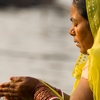 Dawn Dip Photo: Hindu woman bathing in the Ganges river in Varanasi (ARCHIVED PHOTO on the weekends - originally photographed 2008/01/29).