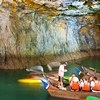 Boathouse Photo: A military tunnel built to house naval vessels is used as a tourist attraction on Nangan island, Matsu, Taiwan.