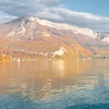 Black Chicken Photo: A subdued Annecy Lake and the nearby mountains during the middle of autumn.